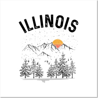 Illinois State Vintage Retro Posters and Art